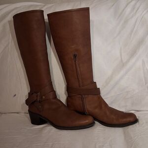 Pollini Tan Leather Knee-High Boots Size 40 (10 US)